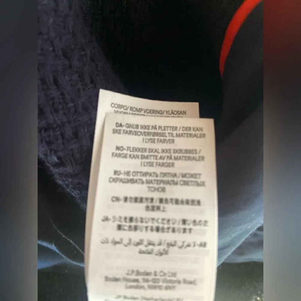 Boden Navy Blue Collared Textured Cotton Blend Jacket Blazer  Sz 2 NWT - Picture 9 of 13